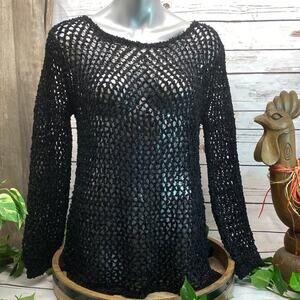 Mesh Active wear cover up shirt One Size Fits Most Layering Top CoverUp Black